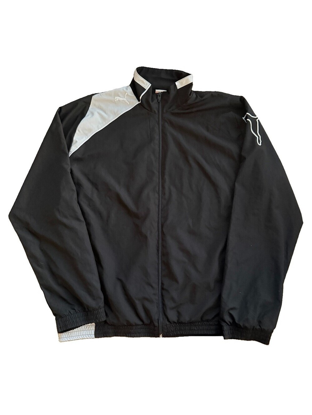 Puma Track Jacket Mens XXL Black Full Zip Windbreaker Athletic Lightweight